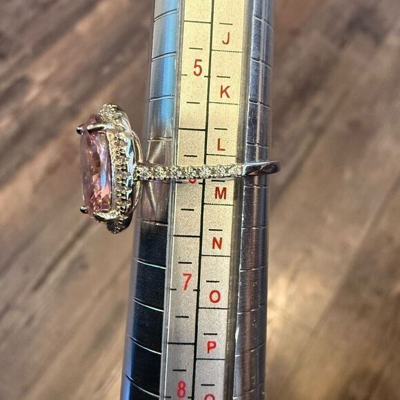 Stunning 5ct Pink Ice CZ Sterling Silver Ring Size 6 Womens Statement Accessory - Picture 9 of 11